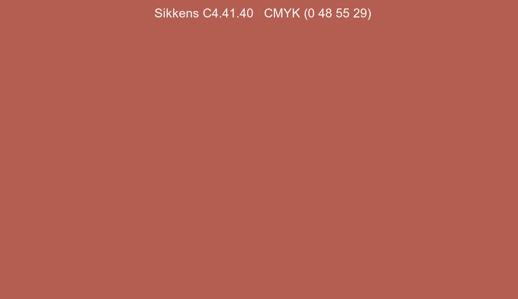 Color Sikkens C4.41.40 to CMYK (0 48 55 29) converter Color Sikkens C4.41.40 to CMYK (0 48 55 29) converter