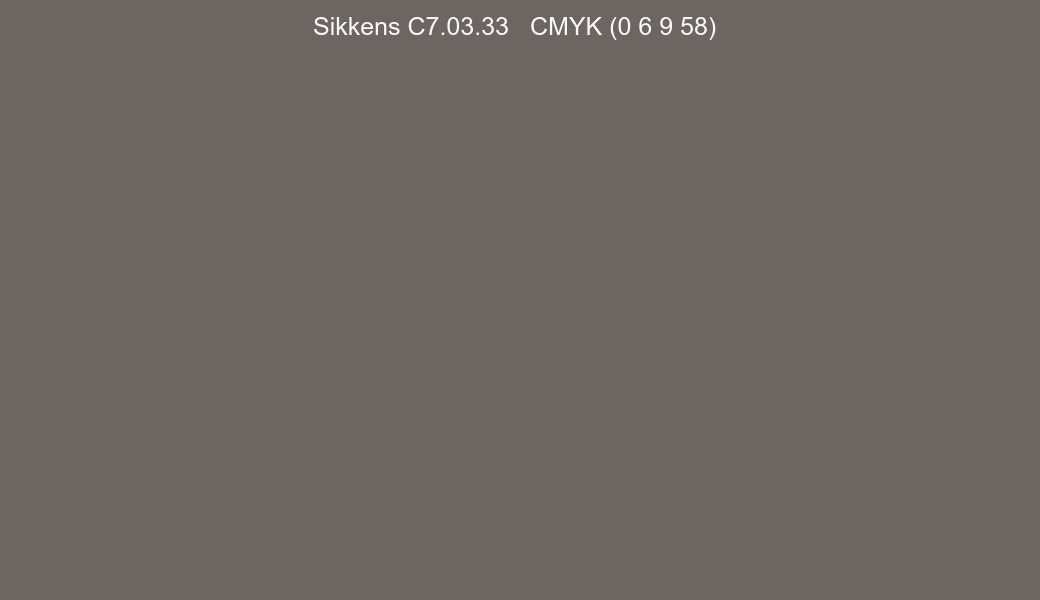 Color Sikkens C7.03.33 to CMYK (0 6 9 58) converter Color Sikkens C7.03.33 to CMYK (0 6 9 58) converter