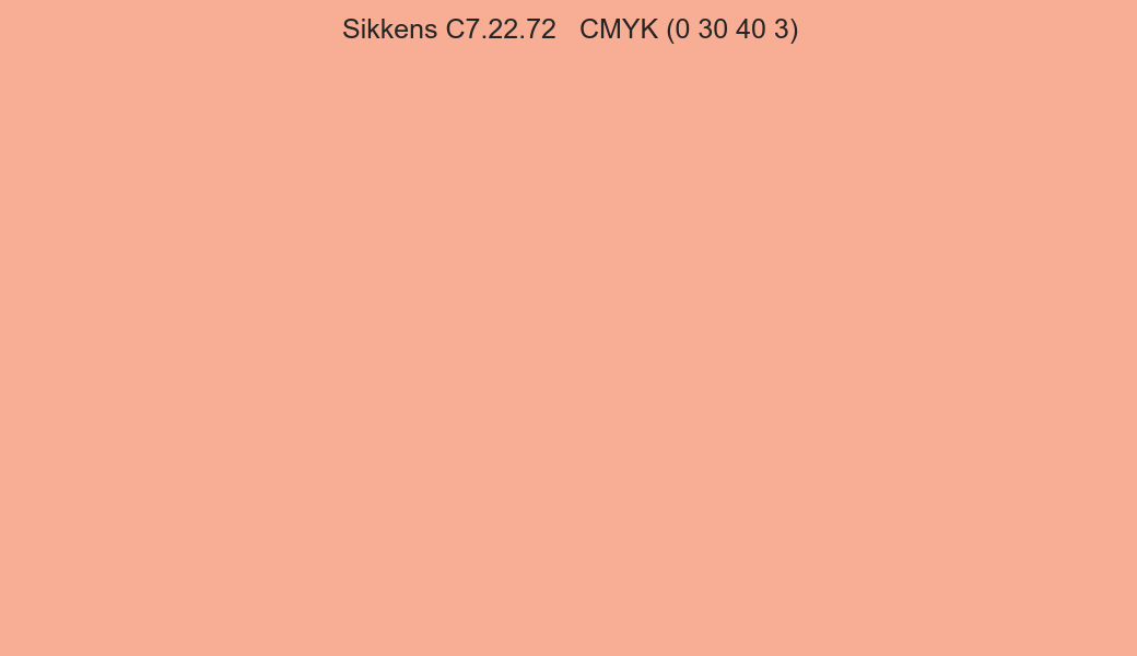 Color Sikkens C7.22.72 to CMYK (0 30 40 3) converter Color Sikkens C7.22.72 to CMYK (0 30 40 3) converter