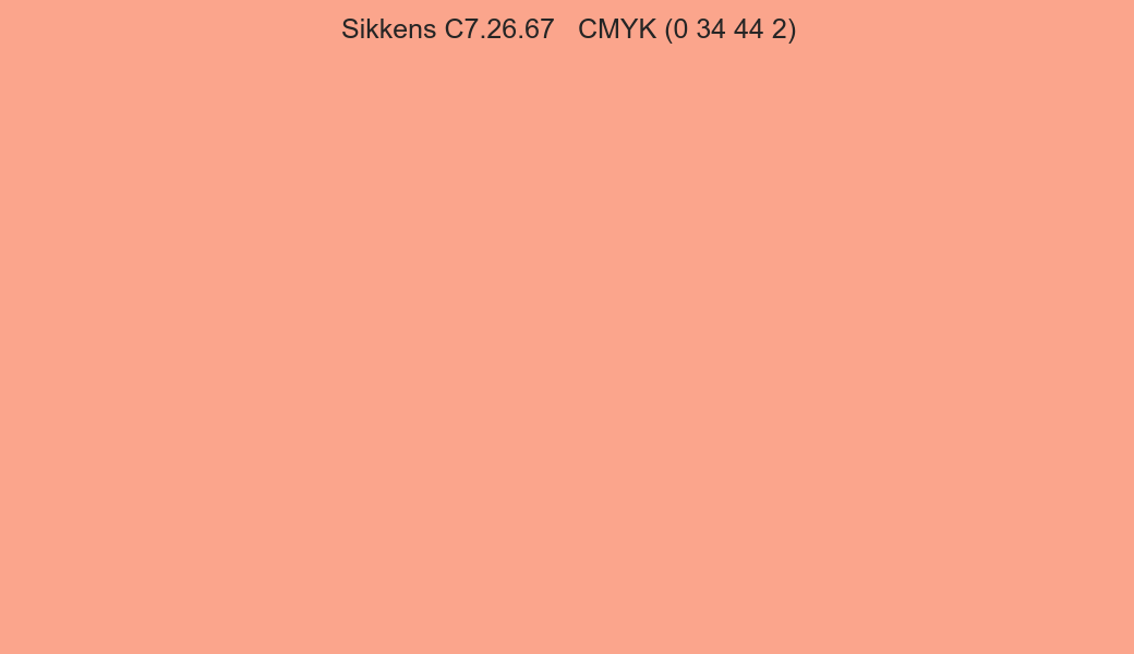 Color Sikkens C7.26.67 to CMYK (0 34 44 2) converter Color Sikkens C7.26.67 to CMYK (0 34 44 2) converter
