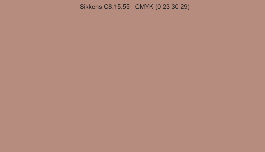 Color Sikkens C8.15.55 to CMYK (0 23 30 29) converter Color Sikkens C8.15.55 to CMYK (0 23 30 29) converter