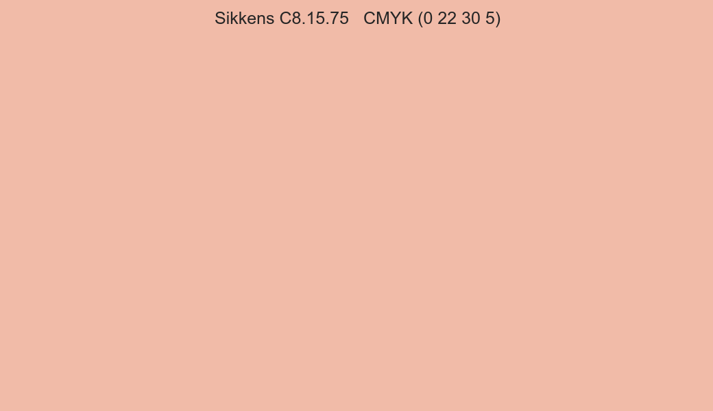 Color Sikkens C8.15.75 to CMYK (0 22 30 5) converter Color Sikkens C8.15.75 to CMYK (0 22 30 5) converter