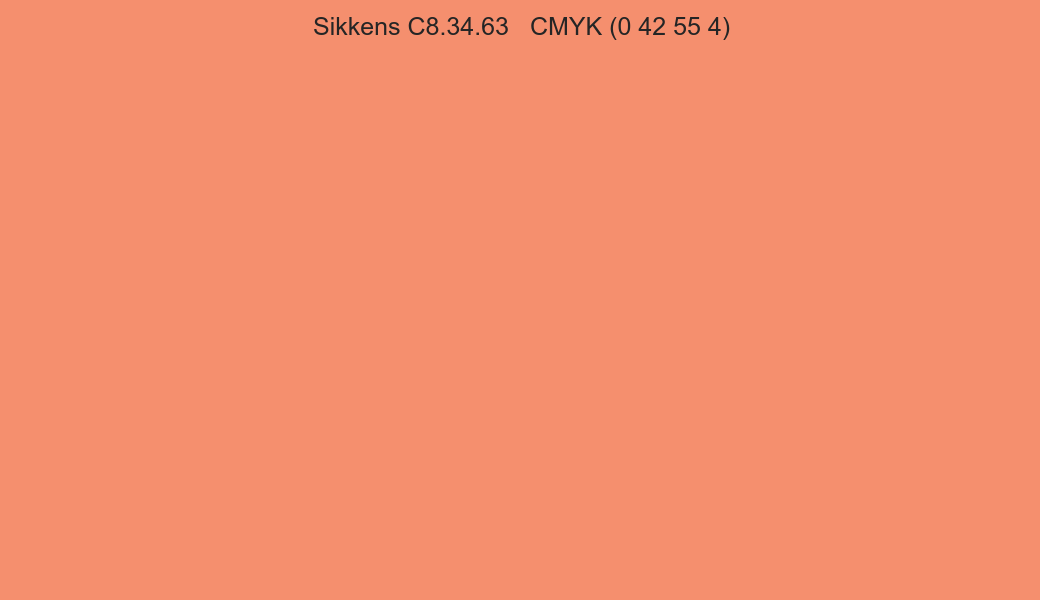 Color Sikkens C8.34.63 to CMYK (0 42 55 4) converter Color Sikkens C8.34.63 to CMYK (0 42 55 4) converter