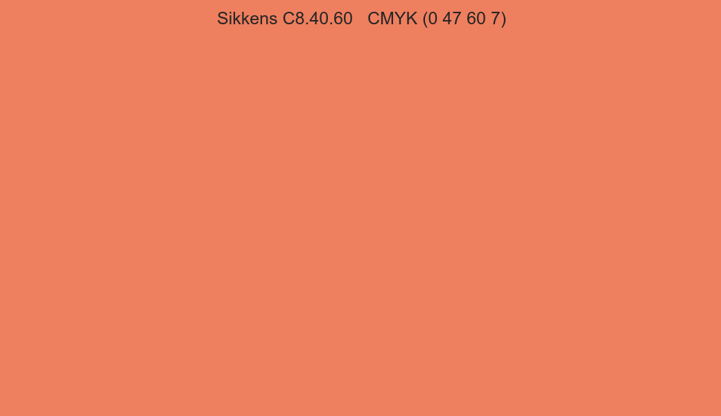 Color Sikkens C8.40.60 to CMYK (0 47 60 7) converter Color Sikkens C8.40.60 to CMYK (0 47 60 7) converter