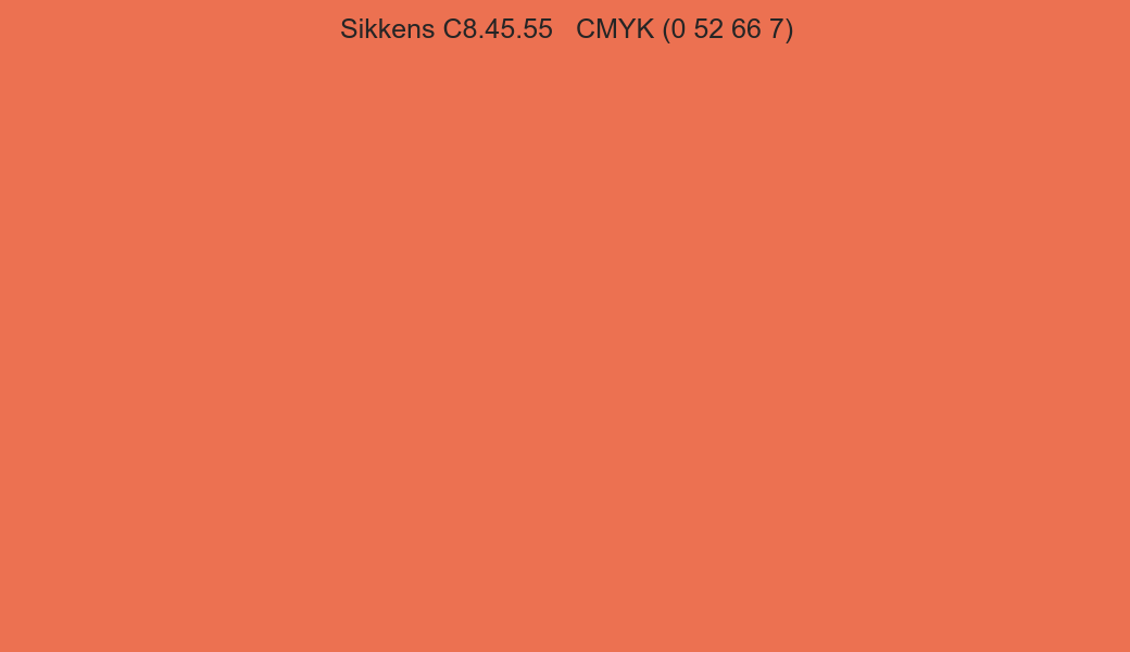 Color Sikkens C8.45.55 to CMYK (0 52 66 7) converter Color Sikkens C8.45.55 to CMYK (0 52 66 7) converter