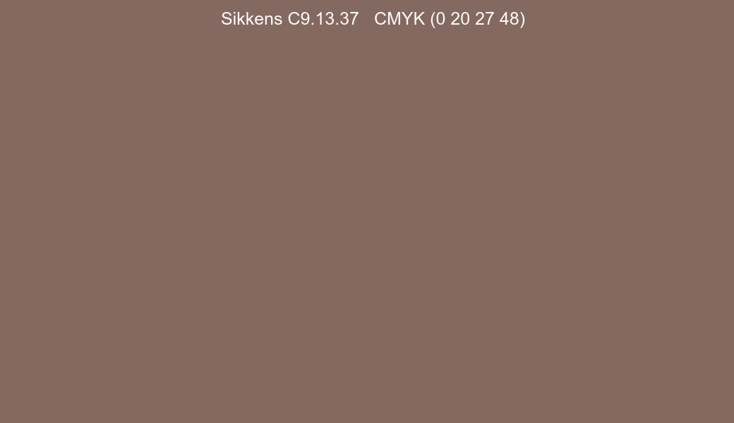 Color Sikkens C9.13.37 to CMYK (0 20 27 48) converter Color Sikkens C9.13.37 to CMYK (0 20 27 48) converter