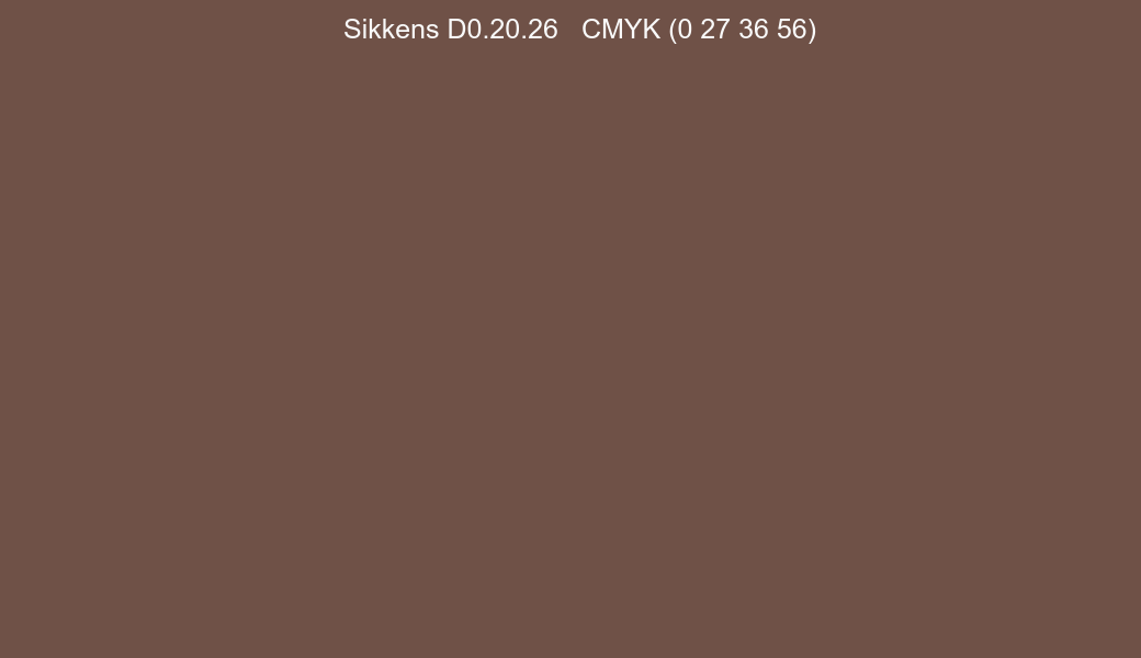 Color Sikkens D0.20.26 to CMYK (0 27 36 56) converter Color Sikkens D0.20.26 to CMYK (0 27 36 56) converter