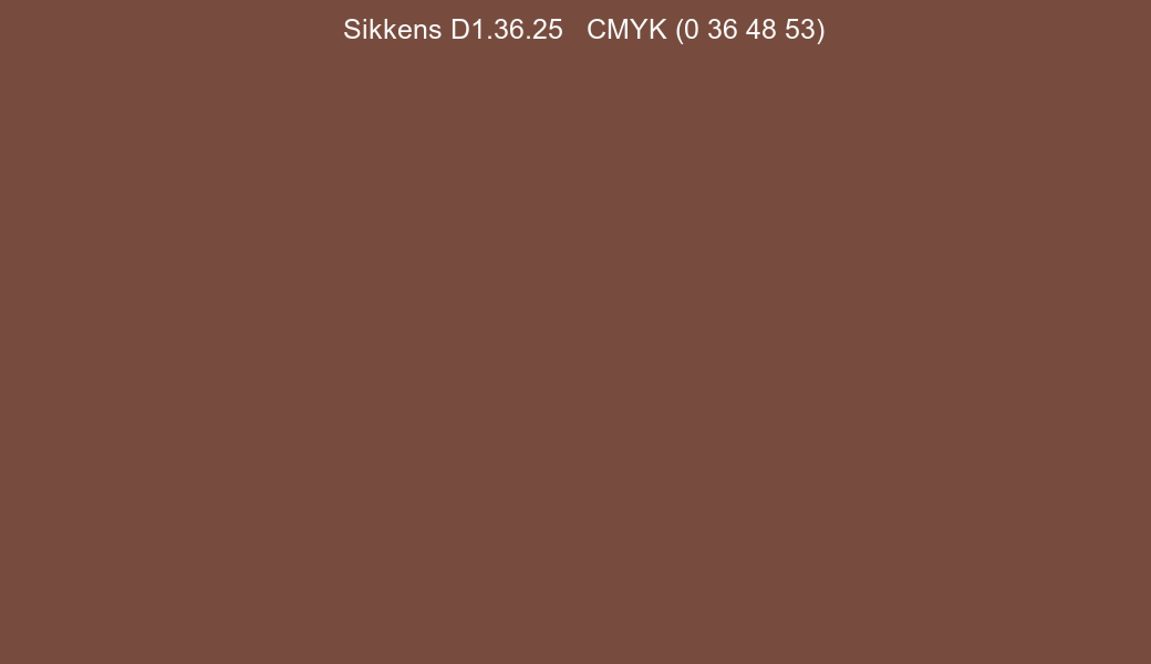 Color Sikkens D1.36.25 to CMYK (0 36 48 53) converter Color Sikkens D1.36.25 to CMYK (0 36 48 53) converter