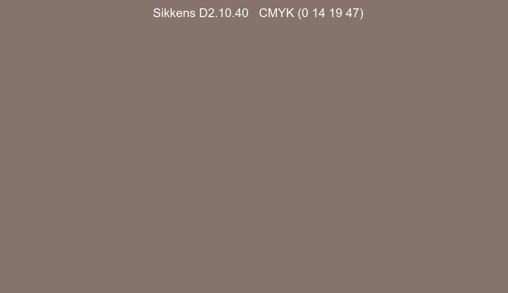 Color Sikkens D2.10.40 to CMYK (0 14 19 47) converter Color Sikkens D2.10.40 to CMYK (0 14 19 47) converter