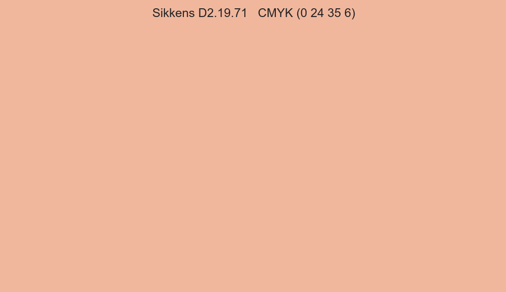 Color Sikkens D2.19.71 to CMYK (0 24 35 6) converter Color Sikkens D2.19.71 to CMYK (0 24 35 6) converter