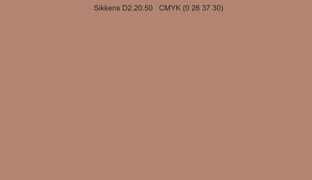 Color Sikkens D2.20.50 to CMYK (0 26 37 30) converter Color Sikkens D2.20.50 to CMYK (0 26 37 30) converter