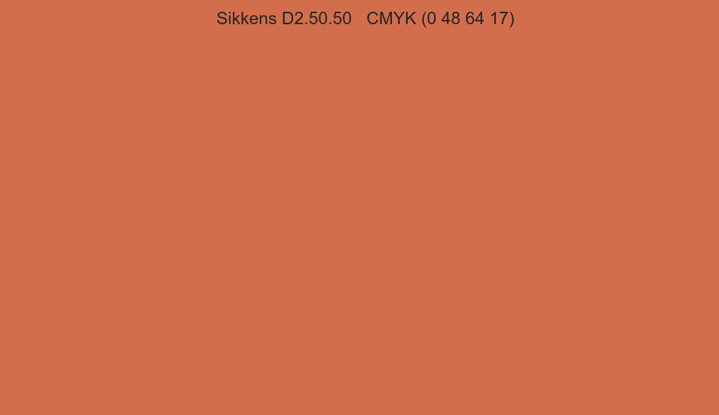 Color Sikkens D2.50.50 to CMYK (0 48 64 17) converter Color Sikkens D2.50.50 to CMYK (0 48 64 17) converter