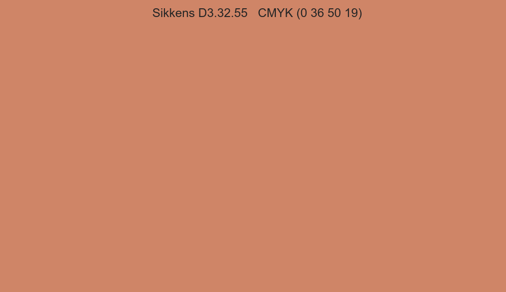 Color Sikkens D3.32.55 to CMYK (0 36 50 19) converter Color Sikkens D3.32.55 to CMYK (0 36 50 19) converter