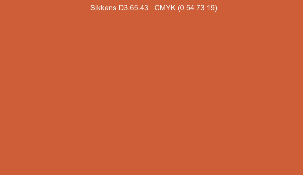 Color Sikkens D3.65.43 to CMYK (0 54 73 19) converter Color Sikkens D3.65.43 to CMYK (0 54 73 19) converter