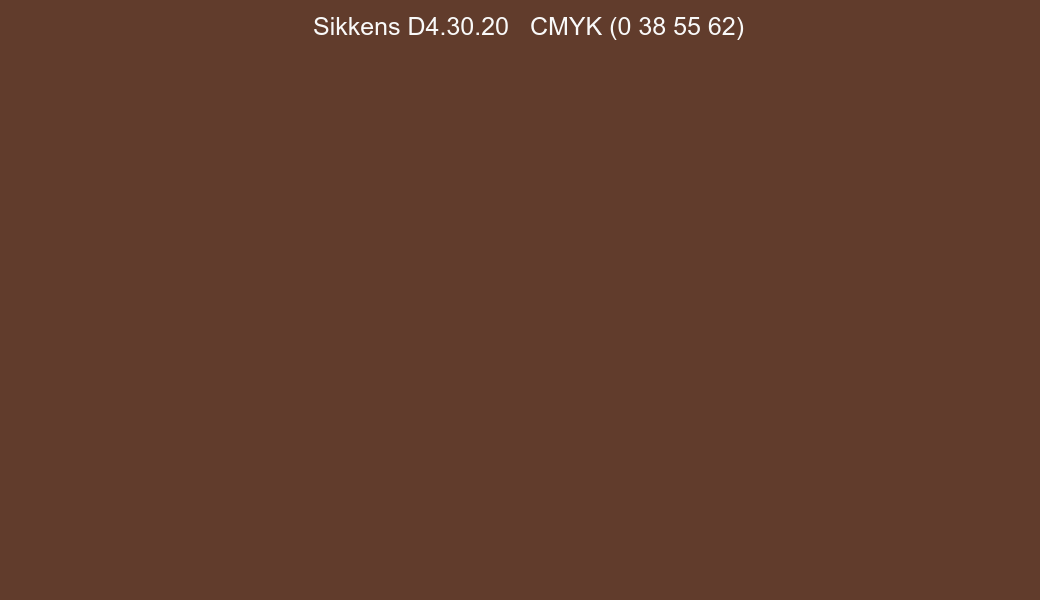 Color Sikkens D4.30.20 to CMYK (0 38 55 62) converter Color Sikkens D4.30.20 to CMYK (0 38 55 62) converter