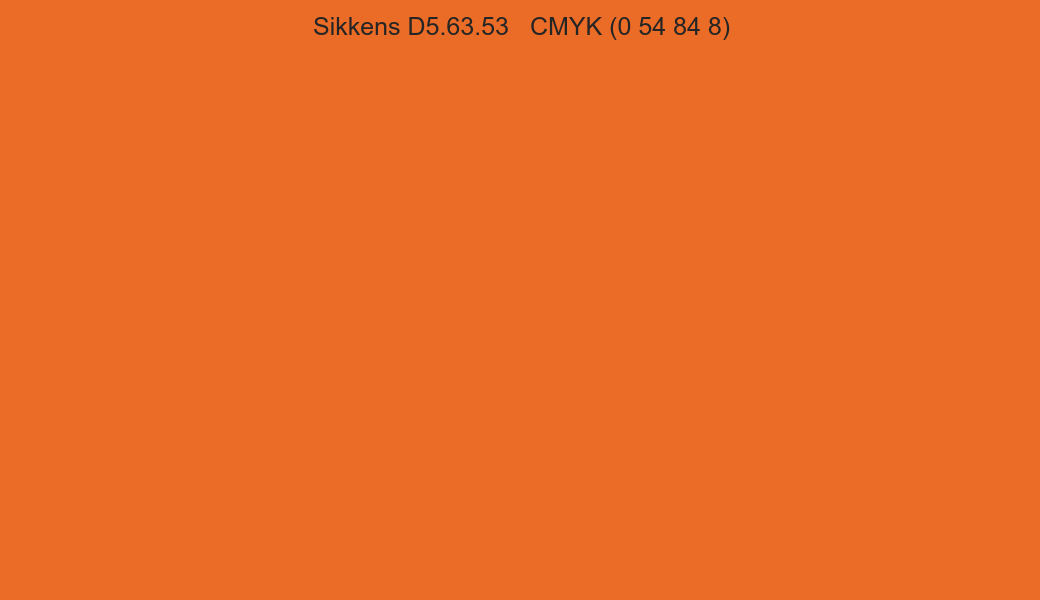 Color Sikkens D5.63.53 to CMYK (0 54 84 8) converter Color Sikkens D5.63.53 to CMYK (0 54 84 8) converter