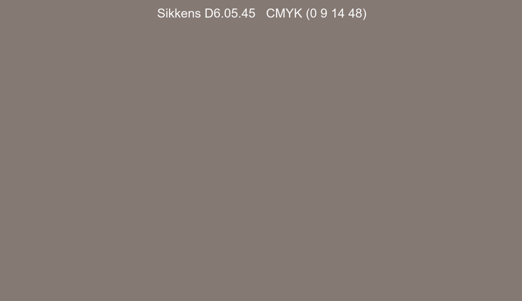 Color Sikkens D6.05.45 to CMYK (0 9 14 48) converter Color Sikkens D6.05.45 to CMYK (0 9 14 48) converter