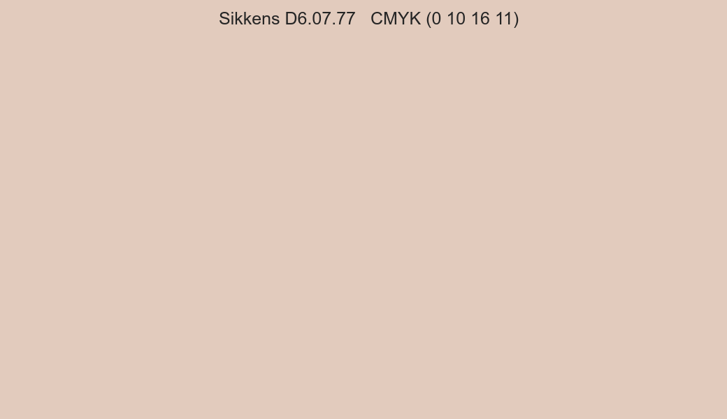 Color Sikkens D6.07.77 to CMYK (0 10 16 11) converter Color Sikkens D6.07.77 to CMYK (0 10 16 11) converter
