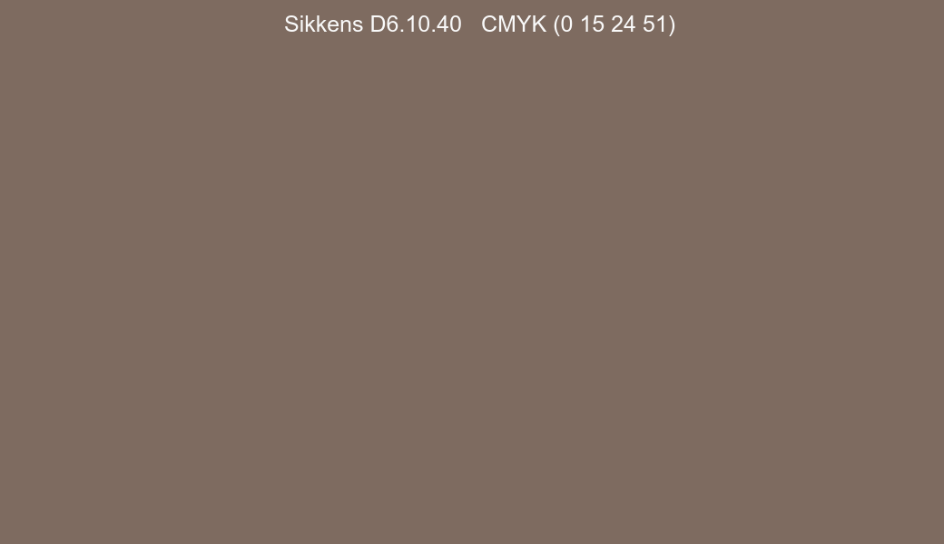Color Sikkens D6.10.40 to CMYK (0 15 24 51) converter Color Sikkens D6.10.40 to CMYK (0 15 24 51) converter