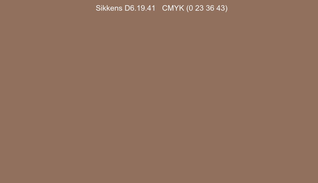 Color Sikkens D6.19.41 to CMYK (0 23 36 43) converter Color Sikkens D6.19.41 to CMYK (0 23 36 43) converter