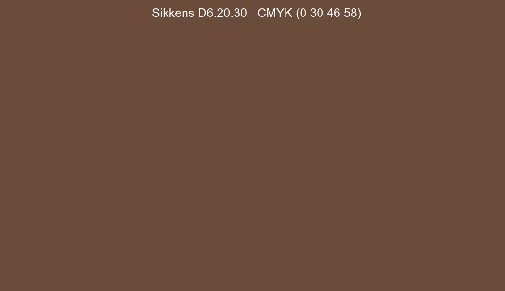 Color Sikkens D6.20.30 to CMYK (0 30 46 58) converter Color Sikkens D6.20.30 to CMYK (0 30 46 58) converter