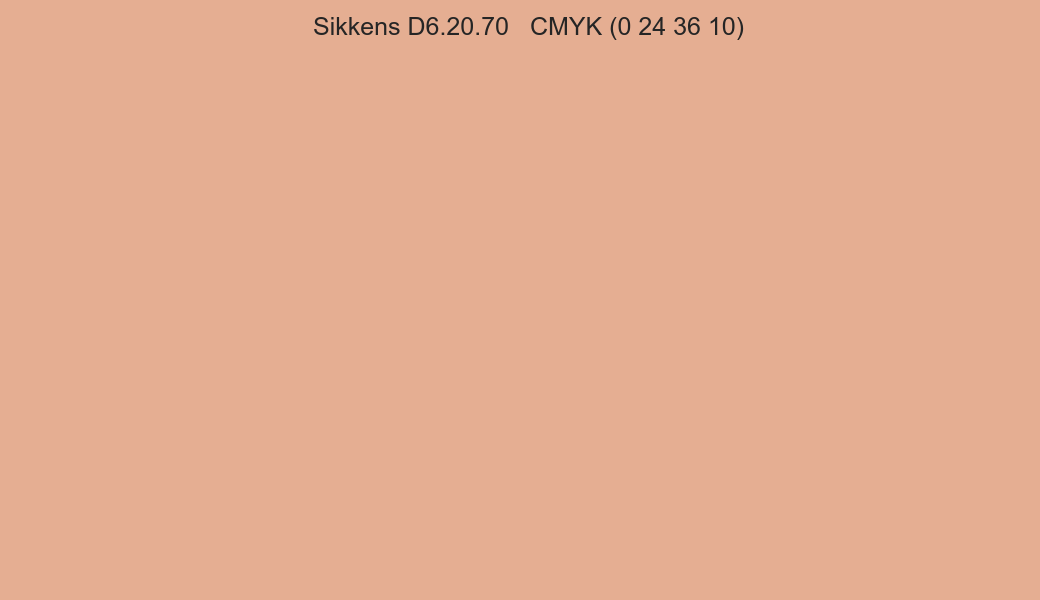 Color Sikkens D6.20.70 to CMYK (0 24 36 10) converter Color Sikkens D6.20.70 to CMYK (0 24 36 10) converter