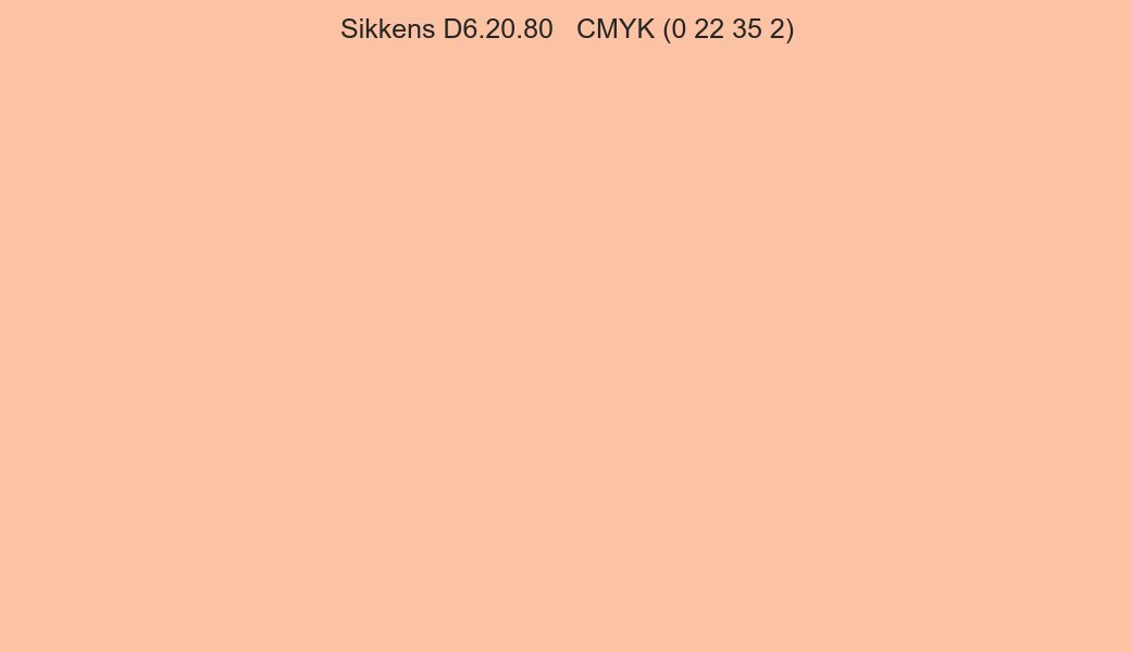 Color Sikkens D6.20.80 to CMYK (0 22 35 2) converter Color Sikkens D6.20.80 to CMYK (0 22 35 2) converter