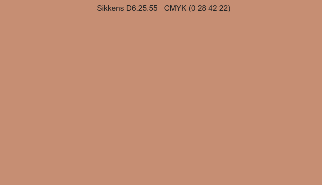Color Sikkens D6.25.55 to CMYK (0 28 42 22) converter Color Sikkens D6.25.55 to CMYK (0 28 42 22) converter