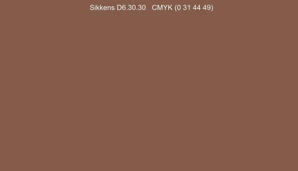 Color Sikkens D6.30.30 to CMYK (0 31 44 49) converter Color Sikkens D6.30.30 to CMYK (0 31 44 49) converter