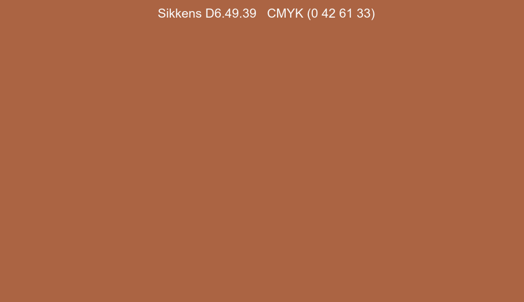 Color Sikkens D6.49.39 to CMYK (0 42 61 33) converter Color Sikkens D6.49.39 to CMYK (0 42 61 33) converter