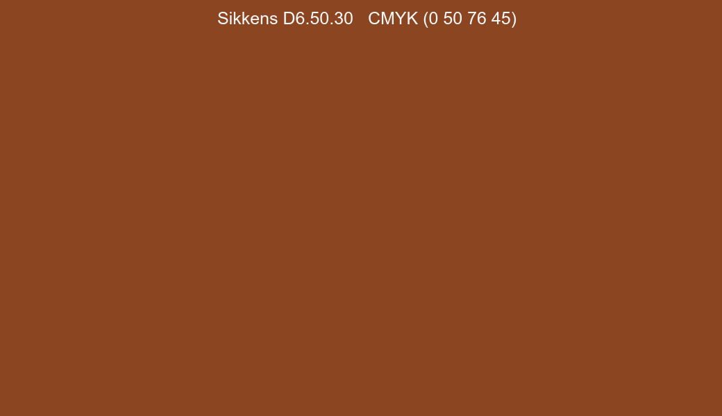 Color Sikkens D6.50.30 to CMYK (0 50 76 45) converter Color Sikkens D6.50.30 to CMYK (0 50 76 45) converter