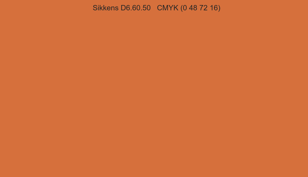 Color Sikkens D6.60.50 to CMYK (0 48 72 16) converter Color Sikkens D6.60.50 to CMYK (0 48 72 16) converter