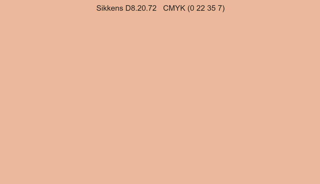 Color Sikkens D8.20.72 to CMYK (0 22 35 7) converter Color Sikkens D8.20.72 to CMYK (0 22 35 7) converter