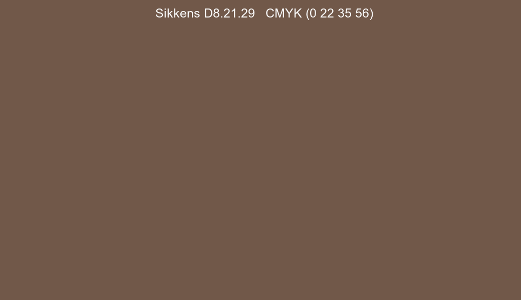Color Sikkens D8.21.29 to CMYK (0 22 35 56) converter Color Sikkens D8.21.29 to CMYK (0 22 35 56) converter