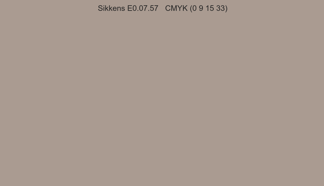 Color Sikkens E0.07.57 to CMYK (0 9 15 33) converter Color Sikkens E0.07.57 to CMYK (0 9 15 33) converter