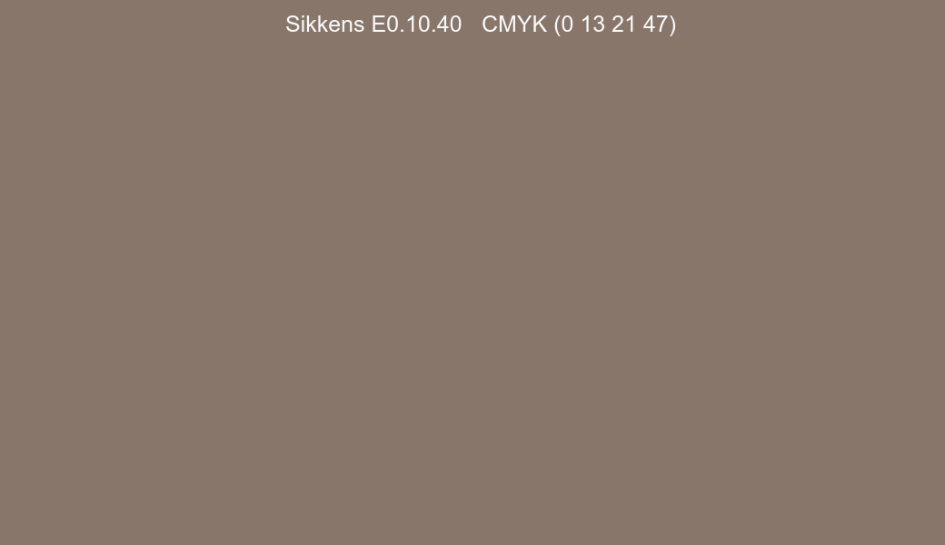 Color Sikkens E0.10.40 to CMYK (0 13 21 47) converter Color Sikkens E0.10.40 to CMYK (0 13 21 47) converter