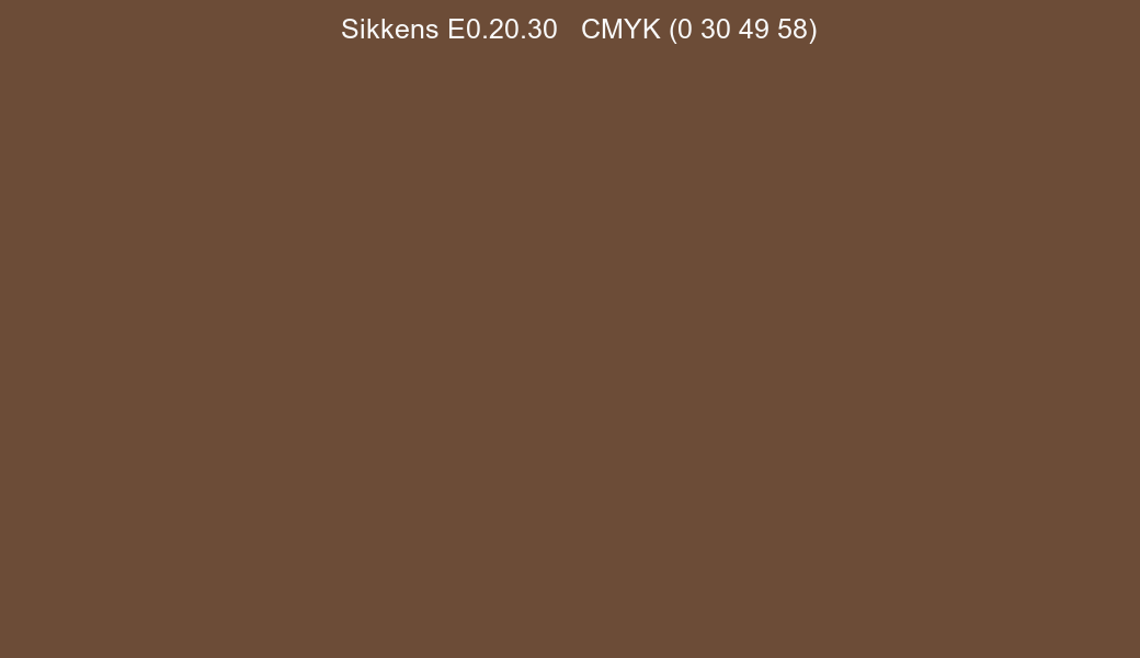 Color Sikkens E0.20.30 to CMYK (0 30 49 58) converter Color Sikkens E0.20.30 to CMYK (0 30 49 58) converter