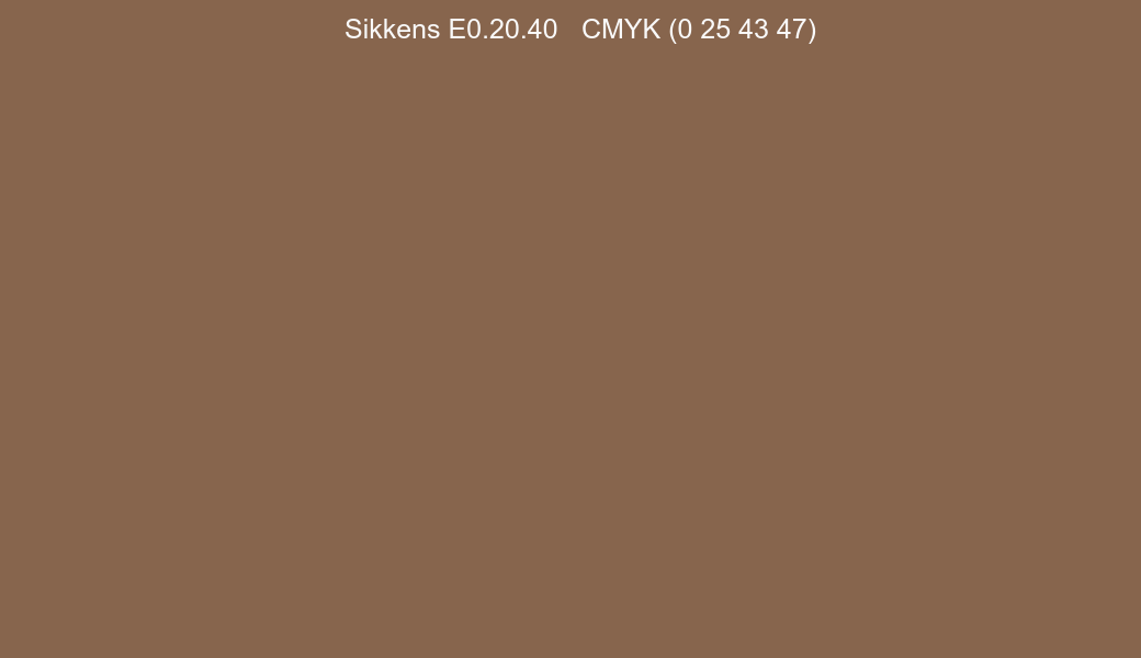 Color Sikkens E0.20.40 to CMYK (0 25 43 47) converter Color Sikkens E0.20.40 to CMYK (0 25 43 47) converter