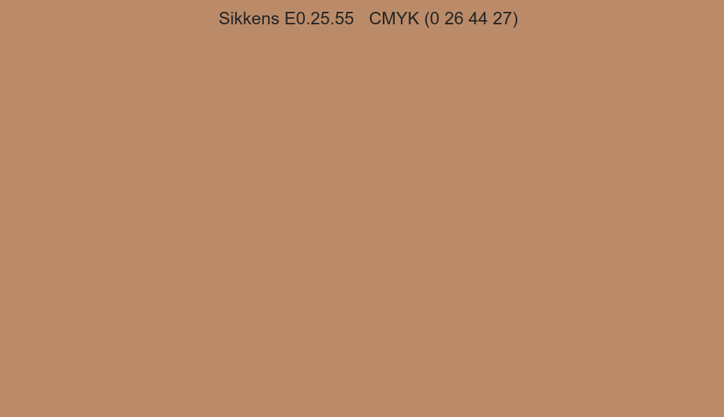 Color Sikkens E0.25.55 to CMYK (0 26 44 27) converter Color Sikkens E0.25.55 to CMYK (0 26 44 27) converter