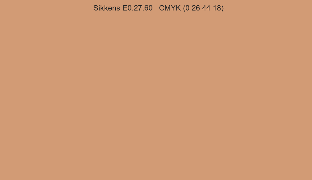 Color Sikkens E0.27.60 to CMYK (0 26 44 18) converter Color Sikkens E0.27.60 to CMYK (0 26 44 18) converter