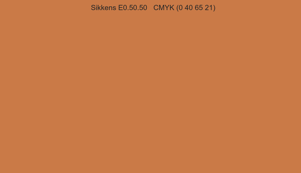 Color Sikkens E0.50.50 to CMYK (0 40 65 21) converter Color Sikkens E0.50.50 to CMYK (0 40 65 21) converter