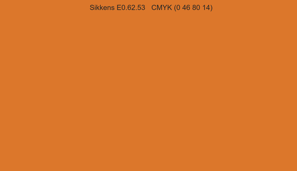 Color Sikkens E0.62.53 to CMYK (0 46 80 14) converter Color Sikkens E0.62.53 to CMYK (0 46 80 14) converter