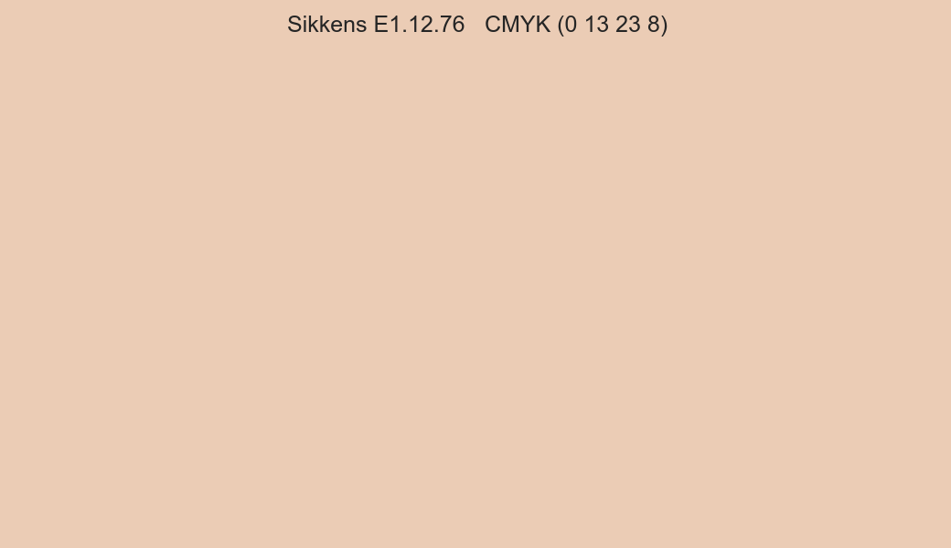 Color Sikkens E1.12.76 to CMYK (0 13 23 8) converter Color Sikkens E1.12.76 to CMYK (0 13 23 8) converter