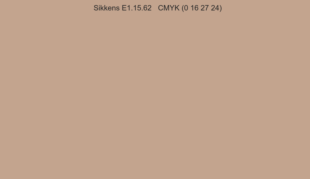 Color Sikkens E1.15.62 to CMYK (0 16 27 24) converter Color Sikkens E1.15.62 to CMYK (0 16 27 24) converter