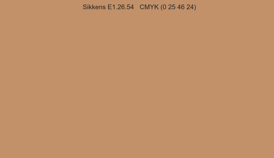 Color Sikkens E1.26.54 to CMYK (0 25 46 24) converter Color Sikkens E1.26.54 to CMYK (0 25 46 24) converter