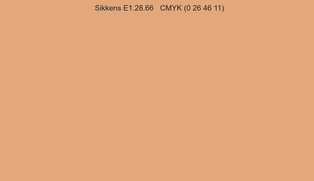 Color Sikkens E1.28.66 to CMYK (0 26 46 11) converter Color Sikkens E1.28.66 to CMYK (0 26 46 11) converter