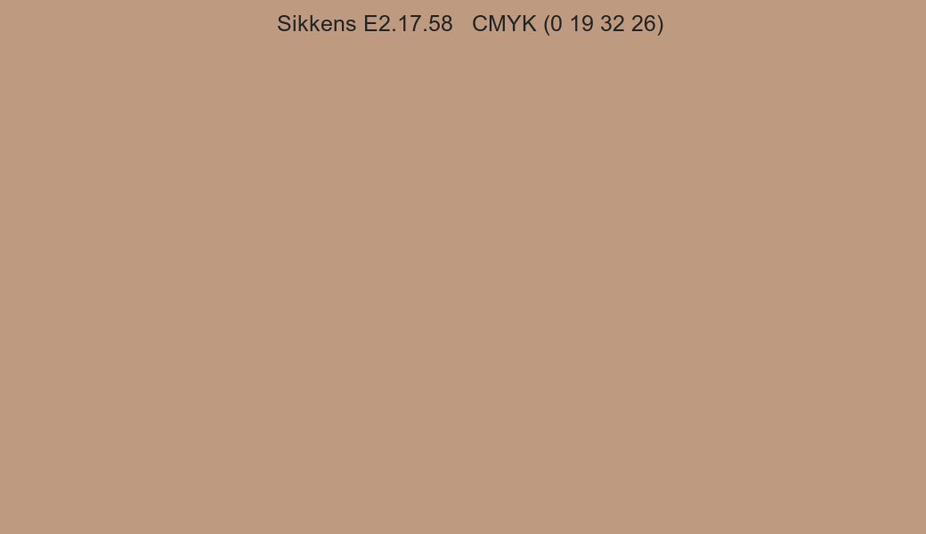 Color Sikkens E2.17.58 to CMYK (0 19 32 26) converter Color Sikkens E2.17.58 to CMYK (0 19 32 26) converter