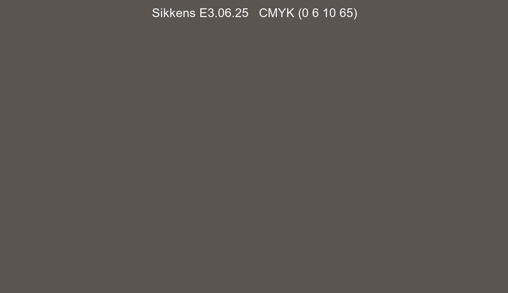 Color Sikkens E3.06.25 to CMYK (0 6 10 65) converter Color Sikkens E3.06.25 to CMYK (0 6 10 65) converter