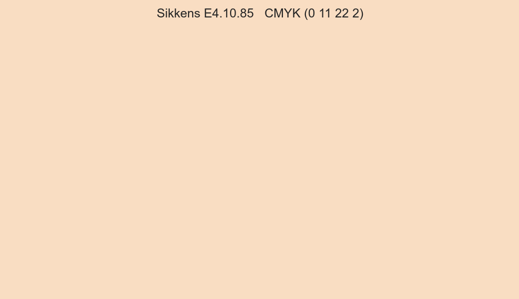 Color Sikkens E4.10.85 to CMYK (0 11 22 2) converter Color Sikkens E4.10.85 to CMYK (0 11 22 2) converter