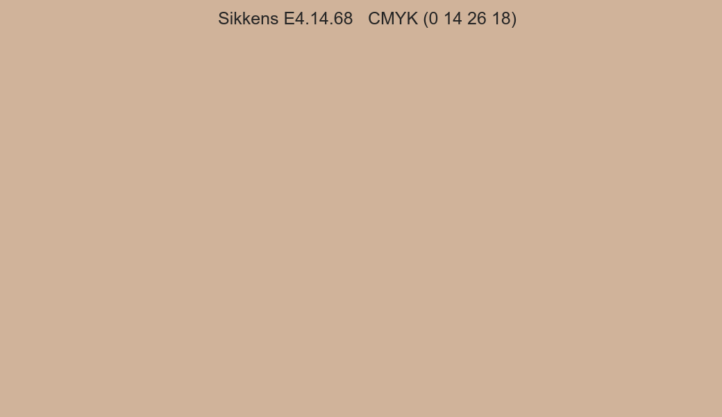 Color Sikkens E4.14.68 to CMYK (0 14 26 18) converter Color Sikkens E4.14.68 to CMYK (0 14 26 18) converter